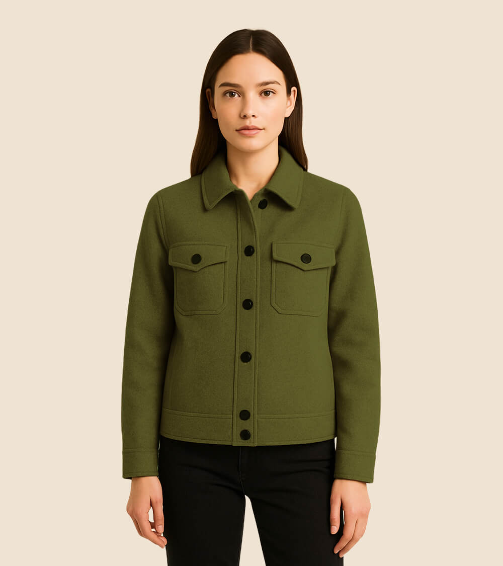 Wool Blend Shirt Jacket